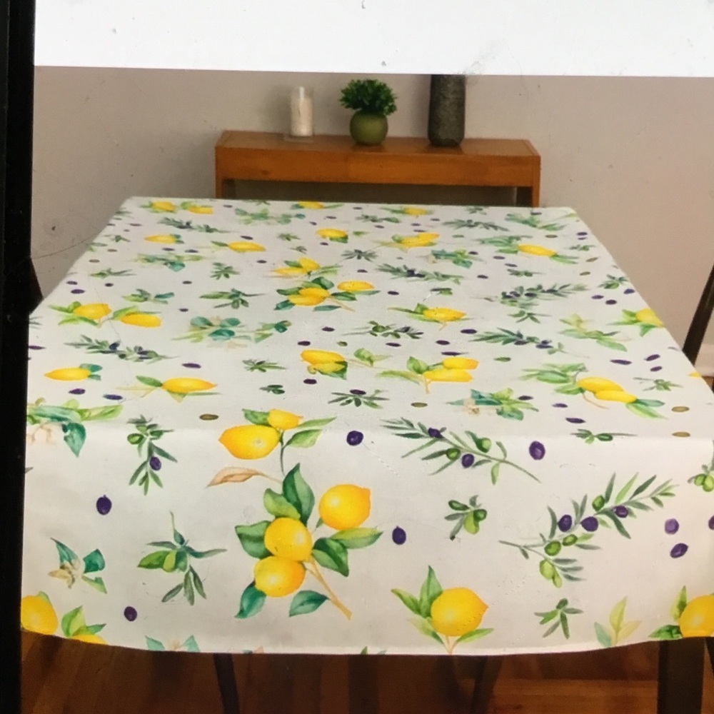 Lemon & Olive fabric Print Tablecloth